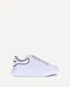 Alexander Mcqueen Chunky Leather Sneakers Featuring Perforated Profiles In White