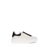 Alexander Mcqueen Leather Sneakers With Contrasting Heel Tab In White