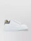 Alexander Mcqueen White Leather Sneakers With Grey Suede Heel