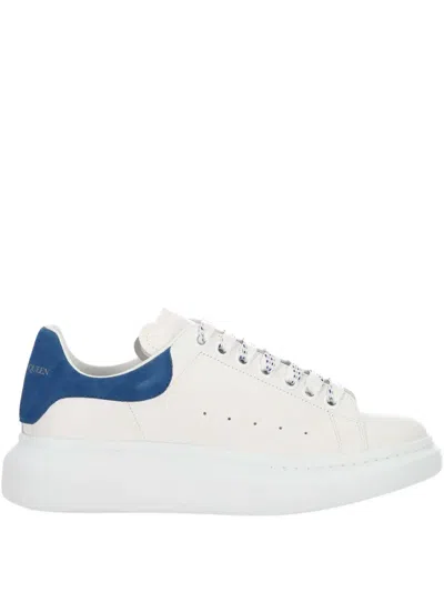 Alexander Mcqueen Suede-panel Leather Trainers In White