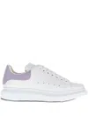 Alexander Mcqueen White Leather Sneakers With Lilac Leather Heel In White