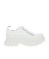 Alexander Mcqueen Tread Slick Canvas Exaggerated-sole Sneakers In White