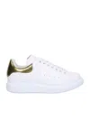 Alexander Mcqueen Leather Sneakers White/gold In White