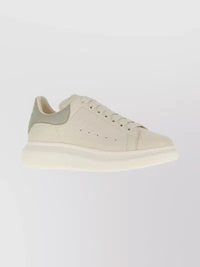 ALEXANDER MCQUEEN LEATHER SNEAKERS WITH CONTRAST HEEL TAB