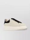 Alexander Mcqueen White Leather Sneakers With Black Leather Heel
