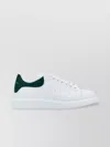 Alexander Mcqueen White Leather Sneakers With Dark Green Leather Heel