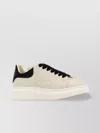 Alexander Mcqueen Ivory Leather Sneakers With Black Leather Heel In Neutral