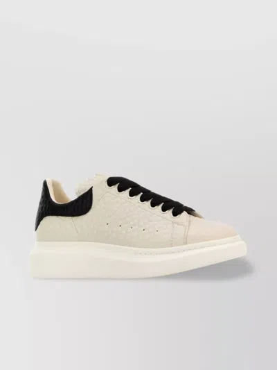 Alexander Mcqueen Leather Sneakers With Contrasting Heel Tab