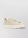 Alexander Mcqueen Ivory Leather Sneakers With Ivory Leather Heel