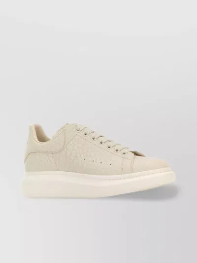 Alexander Mcqueen Leather Sneakers With Leather Heel