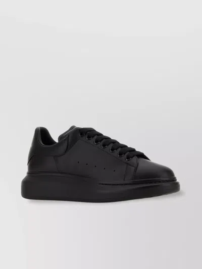 Alexander Mcqueen Men Black Oversize Sneakers With Logo Lettering On The Heel In Leather Man