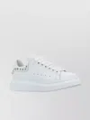 Alexander Mcqueen Leather Sneakers With Platform Sole And Stud Embellishments In White