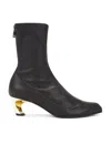 Alexander Mcqueen Armadillo Leather Boots In Black  Silver  & Gold