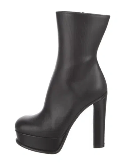 Pre-owned Alexander Mcqueen Leather Sock Boots In Black