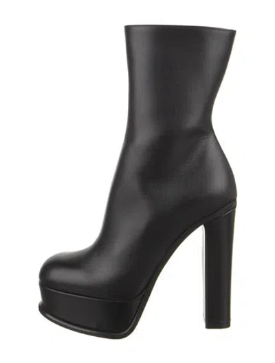 Pre-owned Alexander Mcqueen Leather Sock Boots In Black