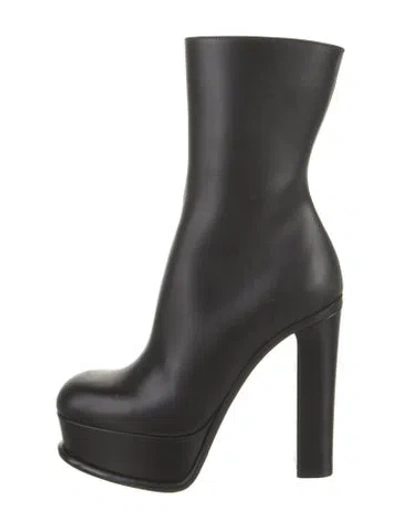 Pre-owned Alexander Mcqueen Leather Sock Boots In Black