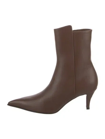 Pre-owned Alexander Mcqueen Leather Sock Boots In Brown