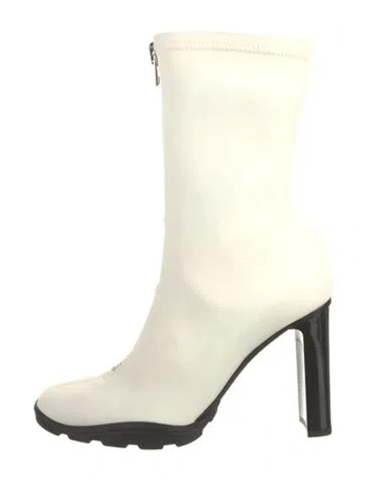 Pre-owned Alexander Mcqueen Leather Sock Boots In Neutral