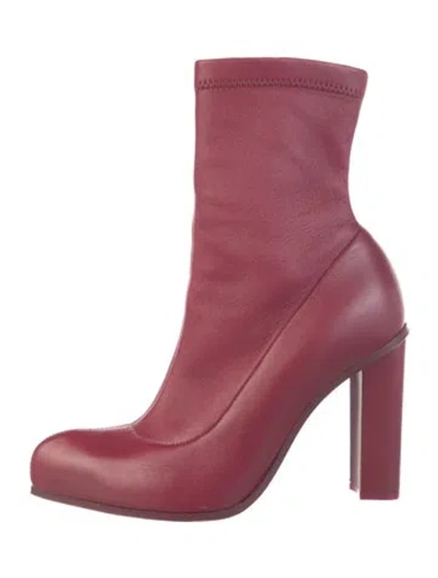 Pre-owned Alexander Mcqueen Leather Sock Boots In Pink