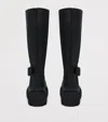 Alexander Mcqueen Leather Sofa Knee-high Boots In Black