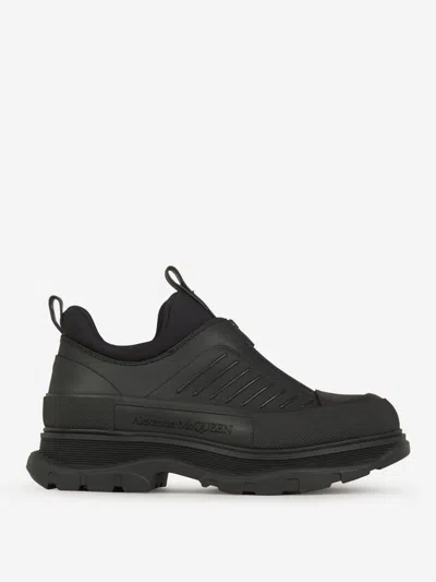 Alexander Mcqueen Leather Sole Trainers In Embossed Logo On The Side