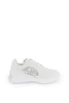 Alexander Mcqueen Leather Sprint Runner Sneakers In Bianco
