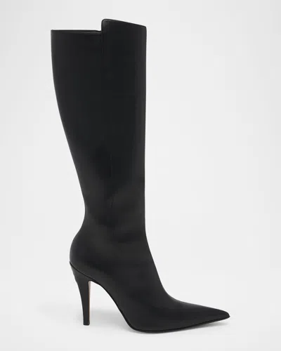 ALEXANDER MCQUEEN LEATHER STILETTO TALL BOOTS