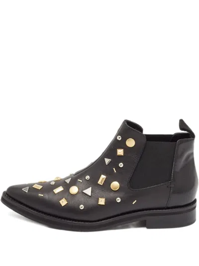 Pre-owned Alexander Mcqueen Leather Stud-embellished Boots