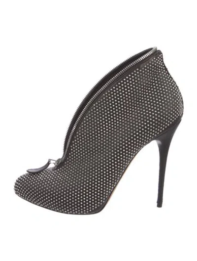 Pre-owned Alexander Mcqueen Leather Studded Accents Boots In Multi