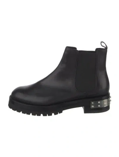 Pre-owned Alexander Mcqueen Leather Studded Accents Chelsea Boots In Black