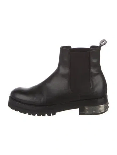 Pre-owned Alexander Mcqueen Leather Studded Accents Chelsea Boots In Black