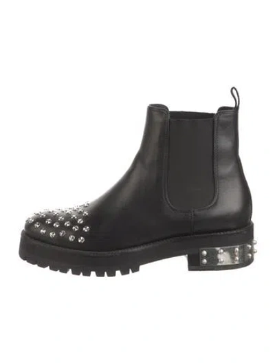 Pre-owned Alexander Mcqueen Leather Studded Accents Chelsea Boots In Black