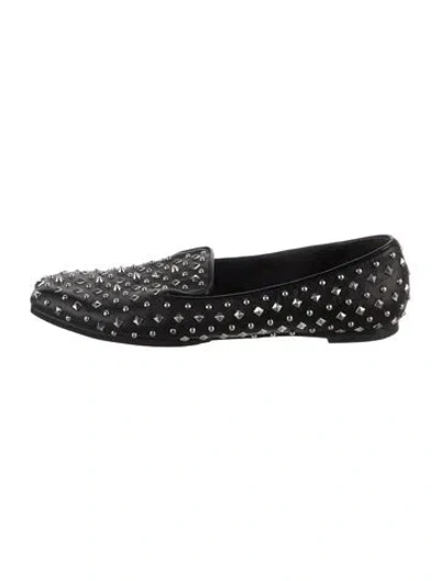 Pre-owned Alexander Mcqueen Leather Studded Accents Loafers In Black