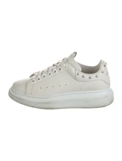 Pre-owned Alexander Mcqueen Leather Studded Accents Sneakers In White