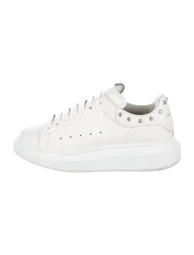 Pre-owned Alexander Mcqueen Leather Studded Accents Sneakers In White