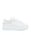 Alexander Mcqueen Oversized Leather Sneakers W/ Crystals In White