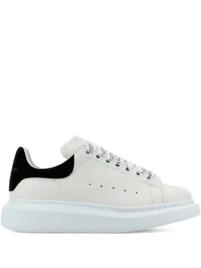 Alexander Mcqueen Leather Suede-heel Sneakers In White