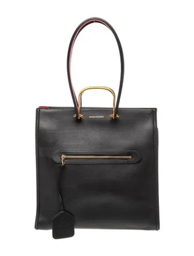 Pre-owned Alexander Mcqueen Leather Suitcase In Black