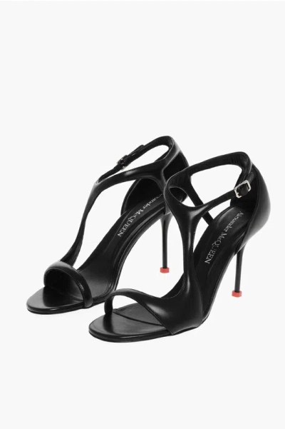 Alexander Mcqueen Leather Suppleness Sandals With Stiletto Heel 10cm