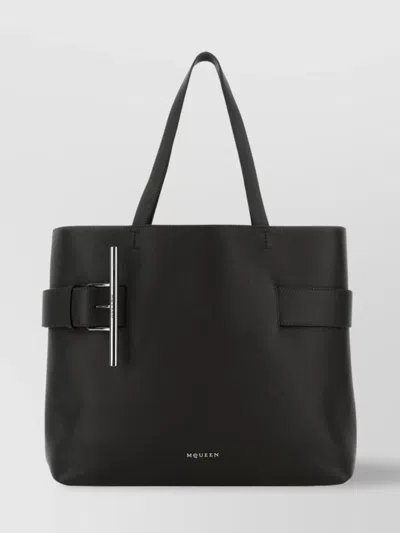 ALEXANDER MCQUEEN LEATHER T-BAR SHOPPING BAG