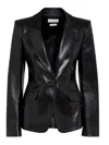 Alexander Mcqueen Women's Luxurious 100% Leather Jacket In Black