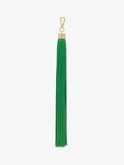 Alexander Mcqueen Leather Tassel Charm In Green