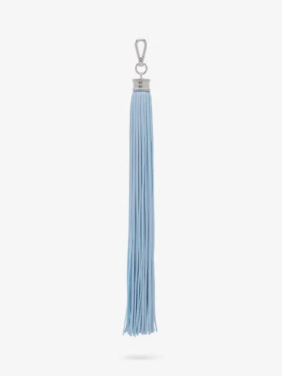 Alexander Mcqueen Leather Tassel Charm In Blue