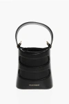 Alexander Mcqueen Leather The Rise Mini Bucket Bag With Shoulder Chain In Black