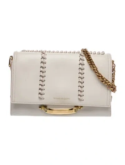 Pre-owned Alexander Mcqueen Leather The Story Whipstitch Leather Shoulder Bag Mini In Neutral
