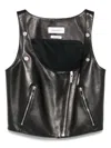 Alexander Mcqueen Leather Top In Black