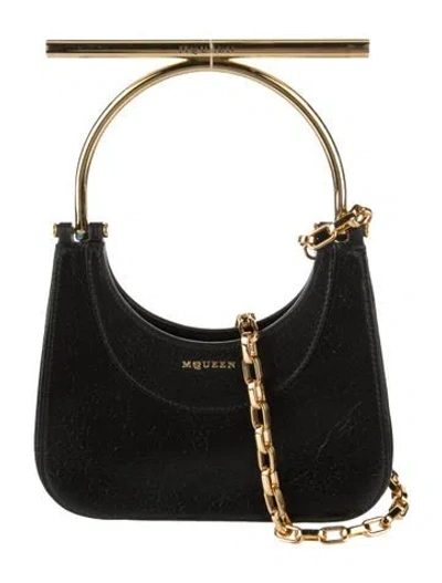 Pre-owned Alexander Mcqueen Leather Top Handle Bag In Black