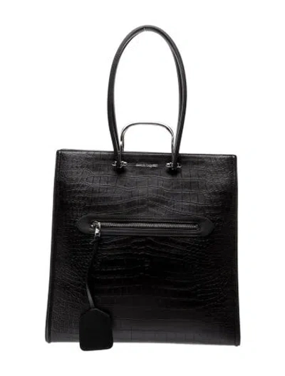 Pre-owned Alexander Mcqueen Leather Top Handle Bag In Black