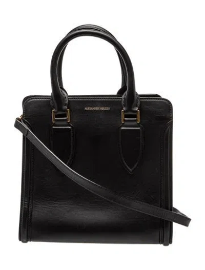 Pre-owned Alexander Mcqueen Leather Top Handle Bag In Black