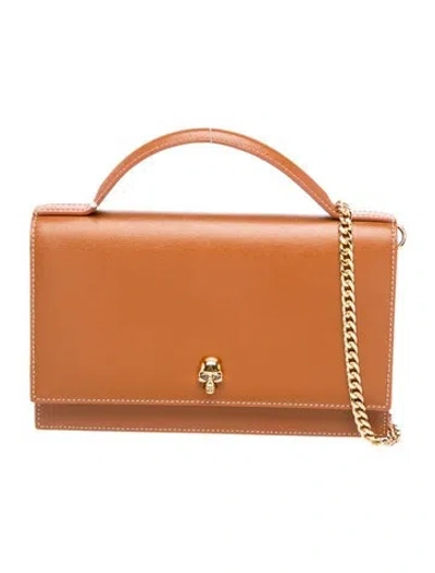 Pre-owned Alexander Mcqueen Leather Top Handle Bag In Brown